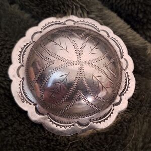 Equestrian Medallion/ Pendant. Mexican Silver/ Leather Strap. Vintage.